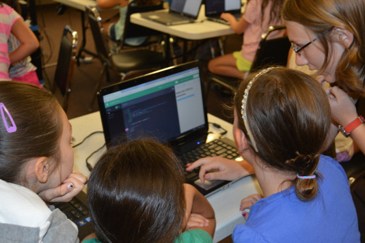 Geek Girl fourth-grade girls learn to build their own websites in HTML using Thimble