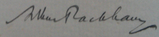 Arthur Rackham’s signature in a copy of Undine.