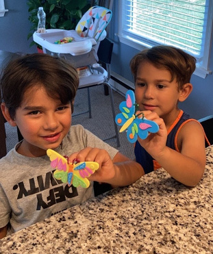 These brothers enjoyed the butterfly take-and-make project