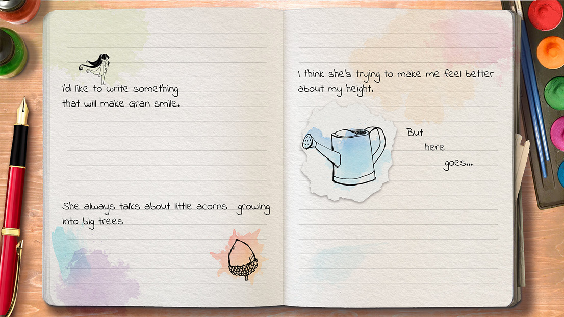 Figure 2. Screenshot of the interactive journal from Lost Words.