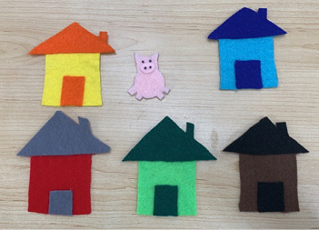 Felt flannel board activities featured ladybugs, houses, and leaves.