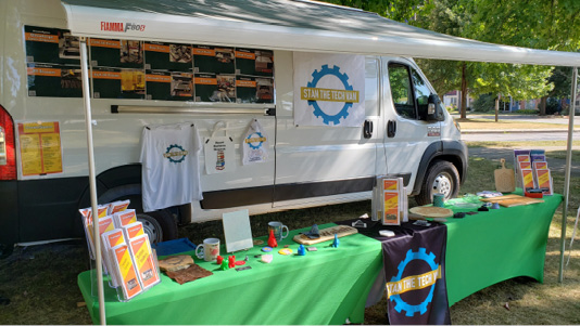 Stan the Tech Van is all ready for visitors at the Madison Village Market to come see what they can make.