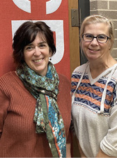 Merri Lindgren and Sharon Verbeten at the UW-Madison library.