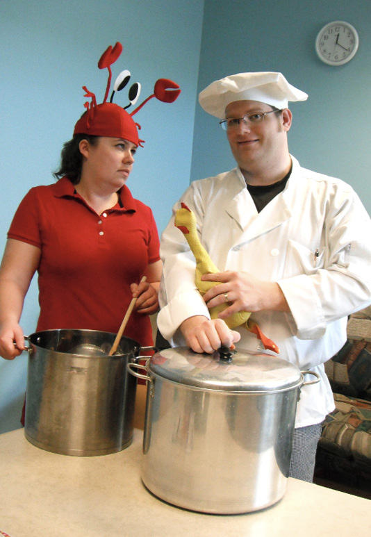 "Crabby Librarian" Melanie Lyttle and her colleague at Madison Public Library, Shawn Walsh. 