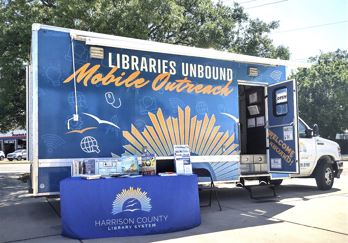 Taking it to the streets with the mobile outreach van from Harrison County (IN) Library System.