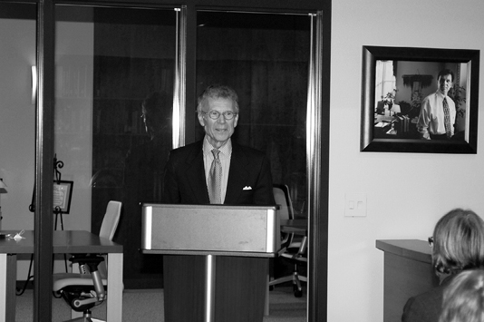 Senator Thomas A. Daschle at the podium
