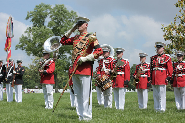 The Presidents Own Marine Corps Band performs funeral honors at Arlington National Cemetery, 2016