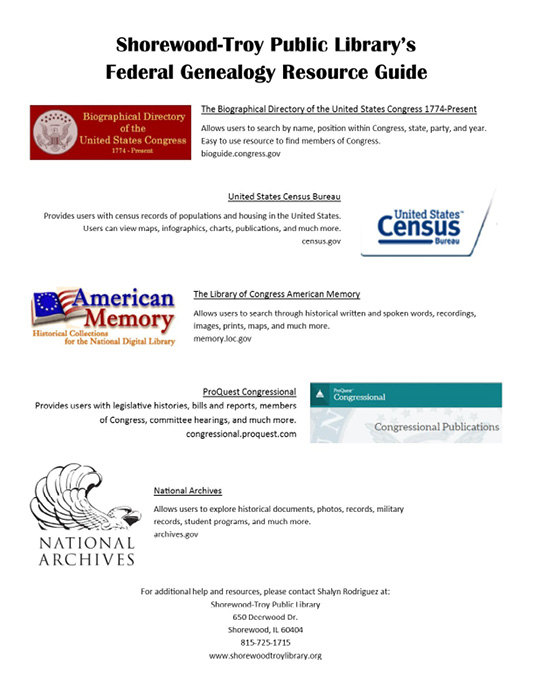 Appendix A. Federal Resource Handout