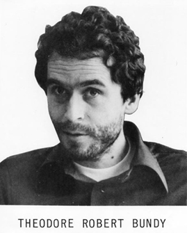 Figure 3. Serial killer Ted Bundy admitted to killing 36 people before he was executed in 1989.