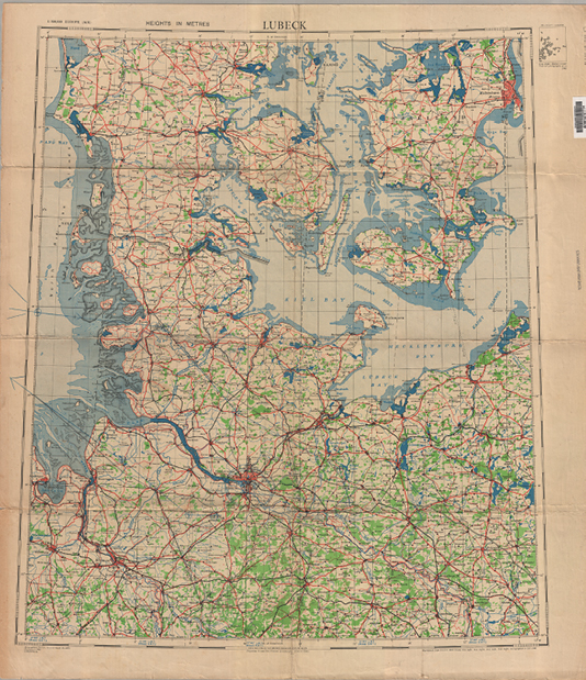 Image 2. General Staff, Geographical Section. Lubeck. Scale 1:500,000. London. Great Britain War Office, 1942.