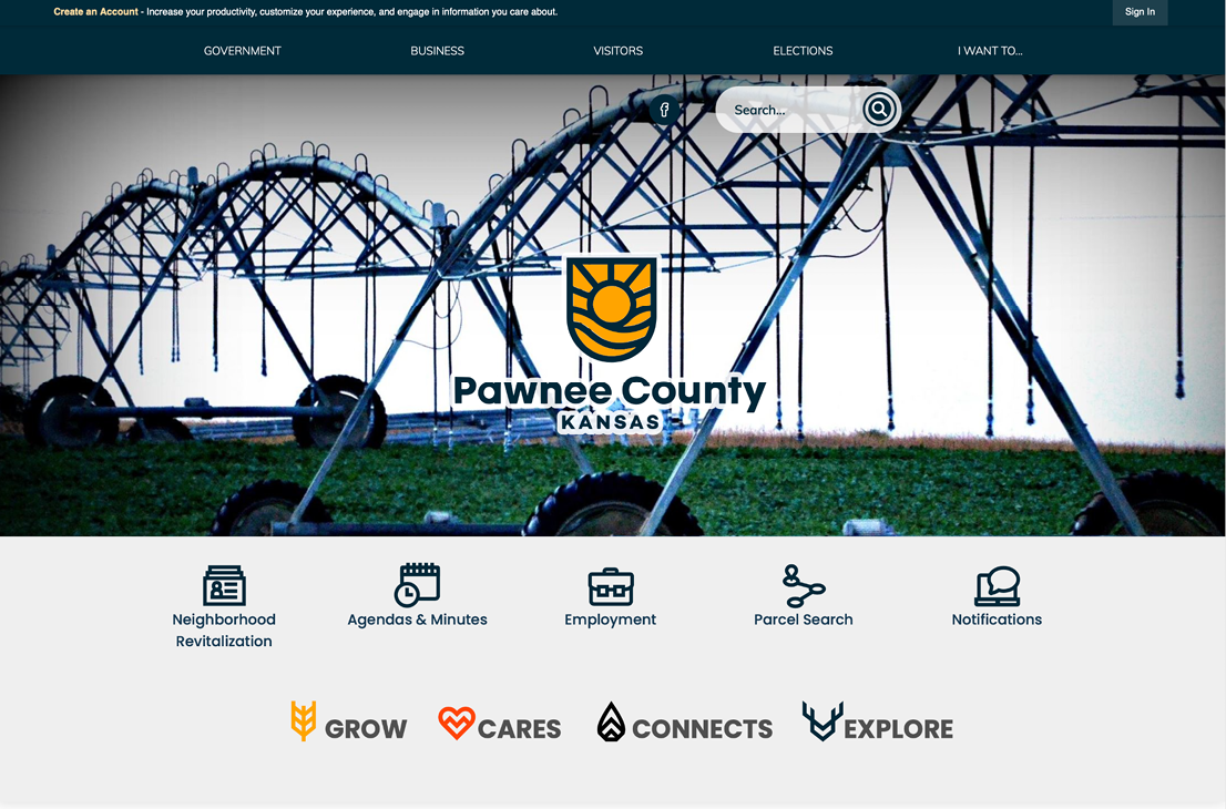 Much like Grays Harbor County, Washington, there is no COVID-19-related information on Pawnee County, Kansas’ homepage, or clear idea of where the information might be found,