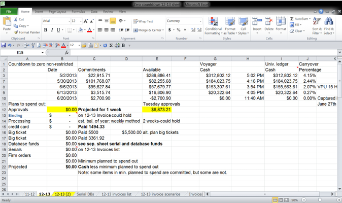 Figure 4. Final Working Spreadsheet