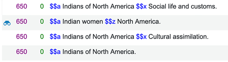 Figure 2. Image on the left shows the subject headings prior to any changes.