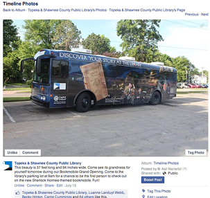 Figure 2.1. Topeka’s Facebook Post about its new bookmobile