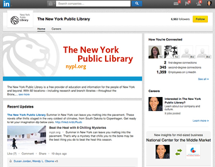 Figure 2.3. New York Public Library’s LinkedIn company page