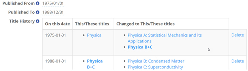 Title level metadata in the Global Open Knowledgebase (GOKb) includes detailed publication information.