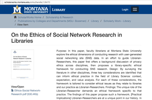 Item page from ScholarWorks, MSU’s institutional repository