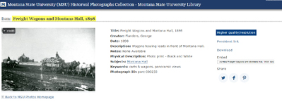 Social share button on a MSU digital collection page (lower, right-hand side)