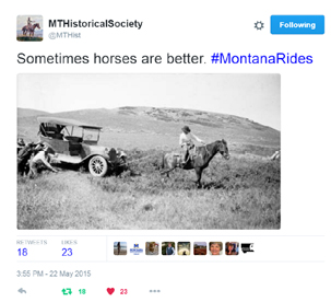 Montana Historical Society photo shared on Twitter with #MontanaRides