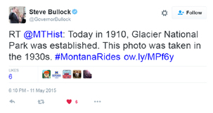 Twitter share from Montana Governor Steve Bullock