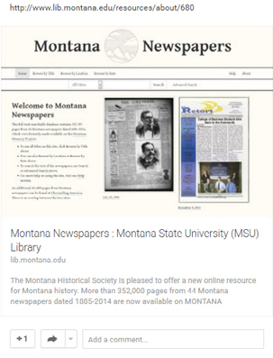 Google+ share of Montana Newspapers