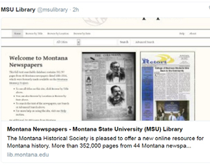 Twitter share of Montana Newspapers