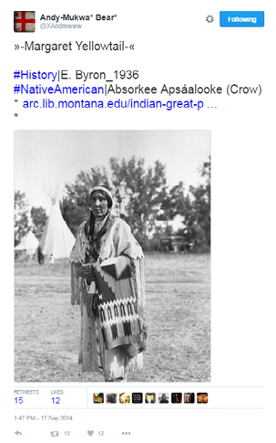 Share on Twitter of MSU Native American Peoples Database photograph