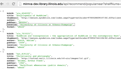 Figure 2.5. The Android app consumes this JSON to create the location-based recommendations view.