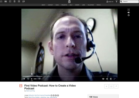 Figure I.1. Screenshot of my first video podcast.