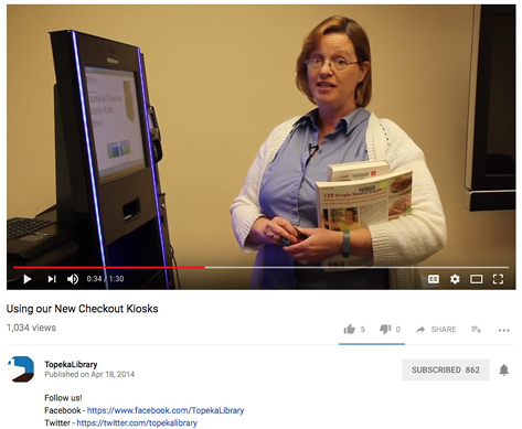 Figure 2.2. Screenshot of Topeka & Shawnee County Public Library’s “Using Our New Checkout Kiosks” video.