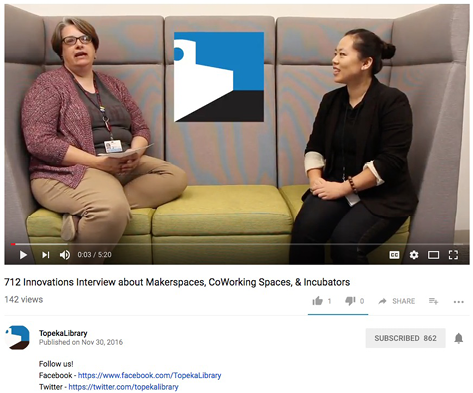 Figure 2.3. Screenshot of Topeka & Shawnee County Public Library’s “712 Innovations Interview” video.