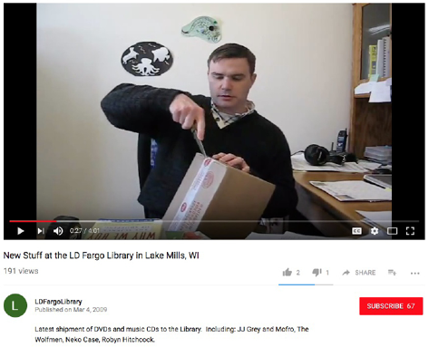 Figure 2.7. Screenshot of a library unboxing video.