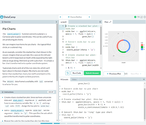 DataCamp learning environment