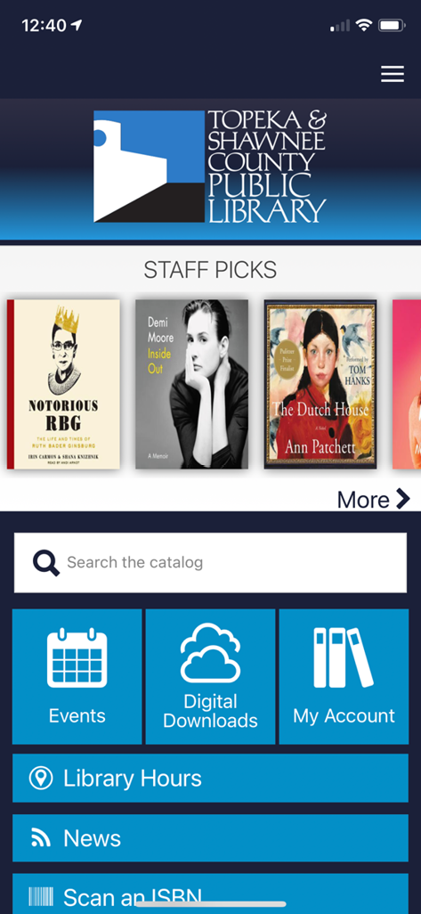 Topeka & Shawnee County Public Library’s mobile app from Communico