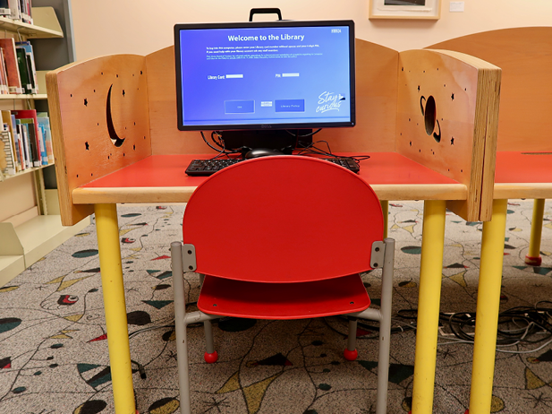 Public computer at Topeka & Shawnee County Public Library