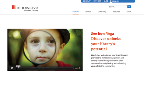 Screenshot of Vega website