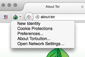 Figure 5. The Tor Button with its menu open.