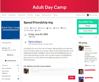 Adult Day Camp Meetup group