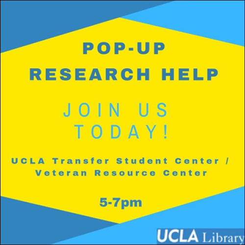 Instagram graphic for TSC/VRC pop-up research help