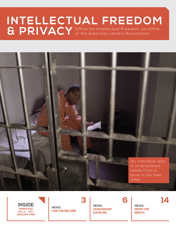 Cover: Journal of Intellectual Freedom and Privacy volume 6, number 1 (Spring 2021)